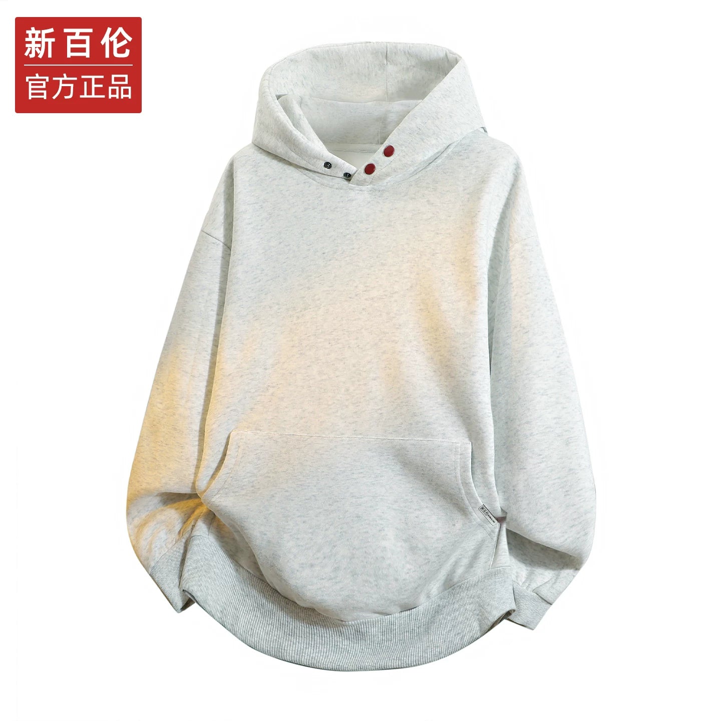 New Balance Amerika üslubunda kişilər üçün ağır çəkili kapşonlu sviter, payız və qış, flis astarlı, geniş idman gödəkçəsi/üstü örtüklü, 2025-ci ilin yeni stili.