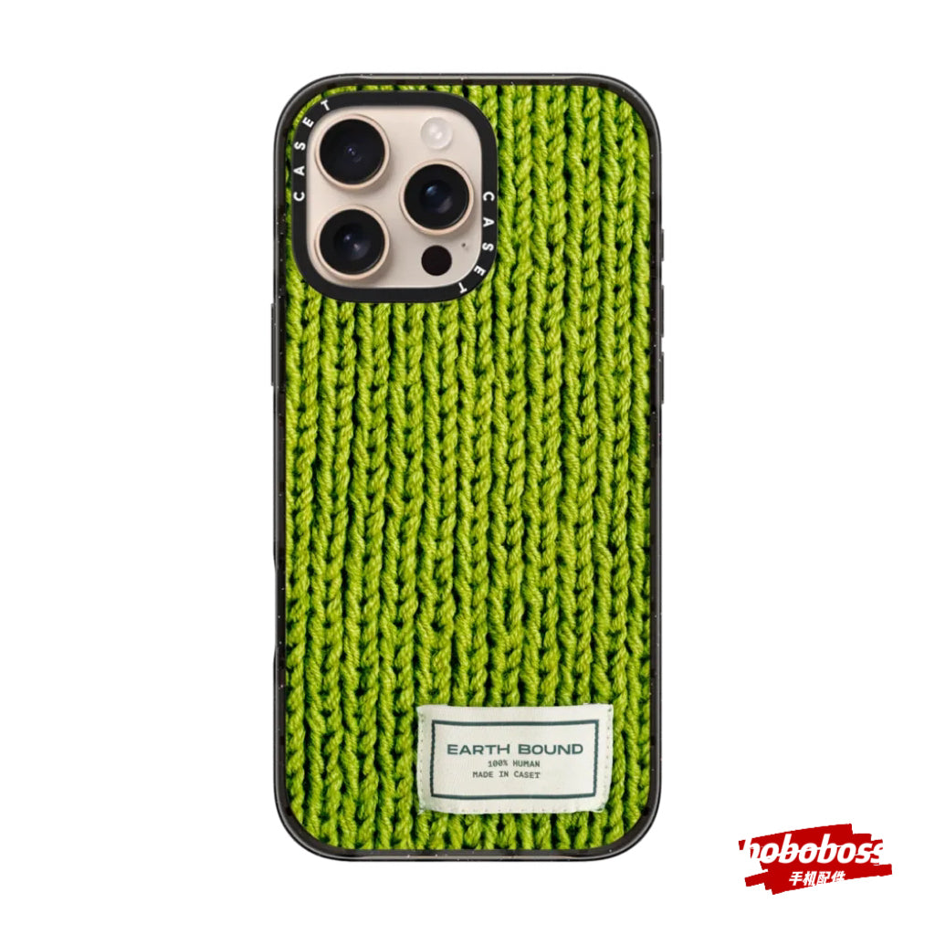 Zavoddan birbaşa! iPhone 17/16/15/14/13/Pro/Max zərbəyə davamlı maqnit telefon korpusu ilə uyğun olan MagSafe rəssam əməkdaşlıq seriyası yaşıl toxunma sviter.