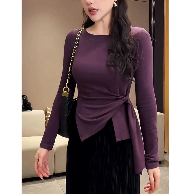 German style new Korean fashion, long-sleeved, irregular tie-dye shirt for spring, autumn and winter, loose daily top