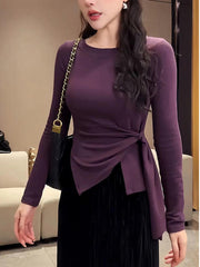 German style new Korean fashion, long-sleeved, irregular tie-dye shirt for spring, autumn and winter, loose daily top