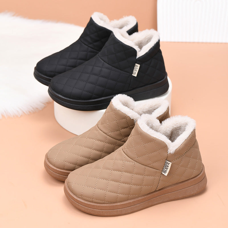 2025 Yeni Qış Yun Astarlı Rahat Qadın Pambıq Ayaqqabıları, Gündəlik İsti Qar Çəkmələri, Soyuqdan Qalınlaşmış Ana Ayaqqabıları, Qısa Çəkmələr