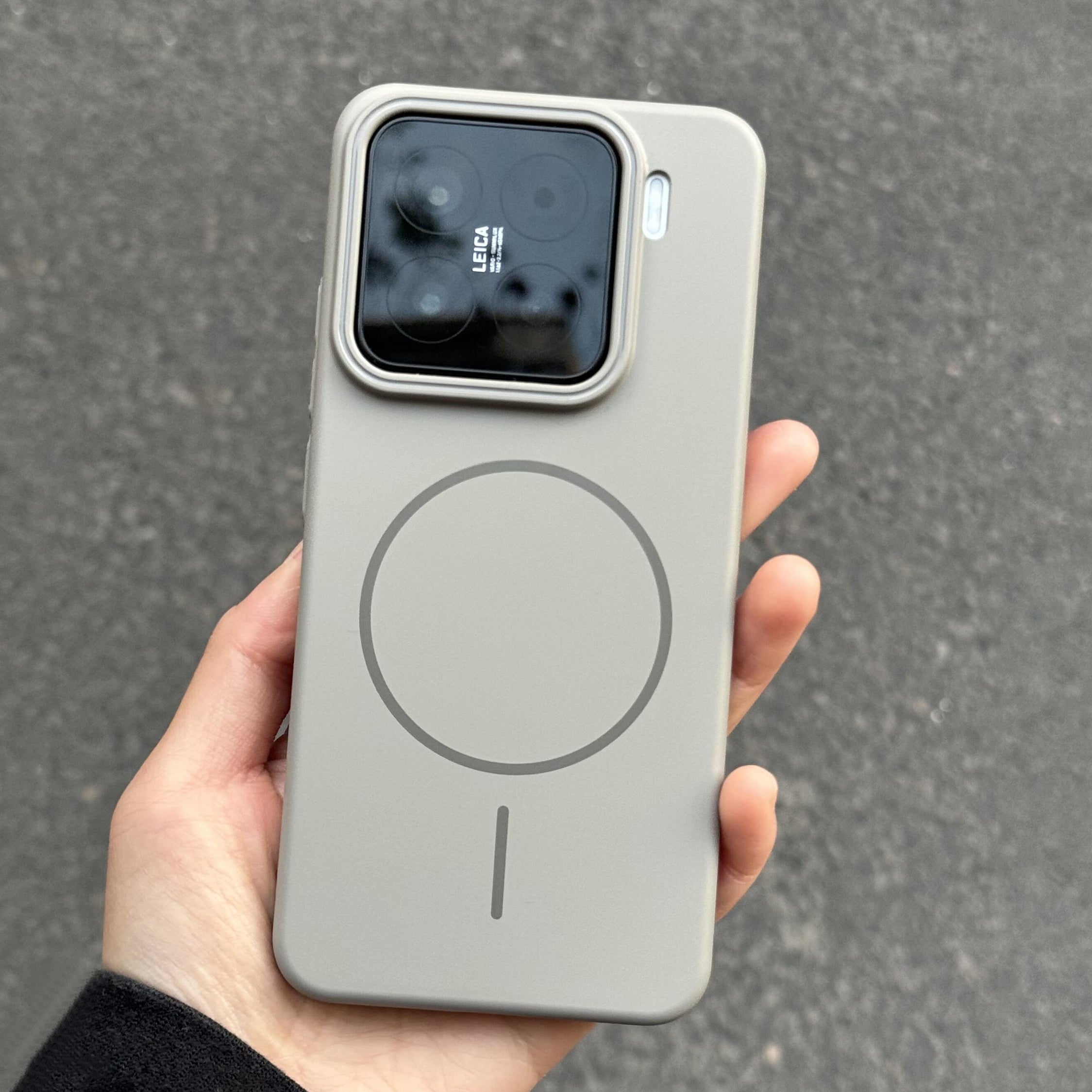 Beats 'eyni titan boz Magsafe güclü maqnit doldurma Xiaomi 17 mobil telefon qutusu 15pro şaxtalı yüksək dərəcəli sement boz 14/13 biznes dəbdəbəli K80 ultra nazik akril sərt gödəkçə 7 üçün uyğundur