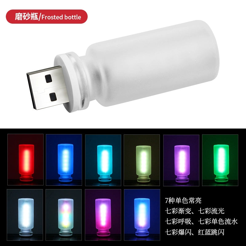 Avtomobil Atmosfer İşığı LED Dekorativ Avtomobil USB İnterfeysi Kiçik Gecə Lambası Rəngli Qradient Yanıp Sönən Yataq otağı Qonaq Otağı Kiçik Gecə Lambası
