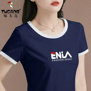 Clearance clearance Woodpecker marka böyük ölçülü təmiz pambıq dəyirmi boyun qısaqol köynək qadın yay yeni nazik ins moda top