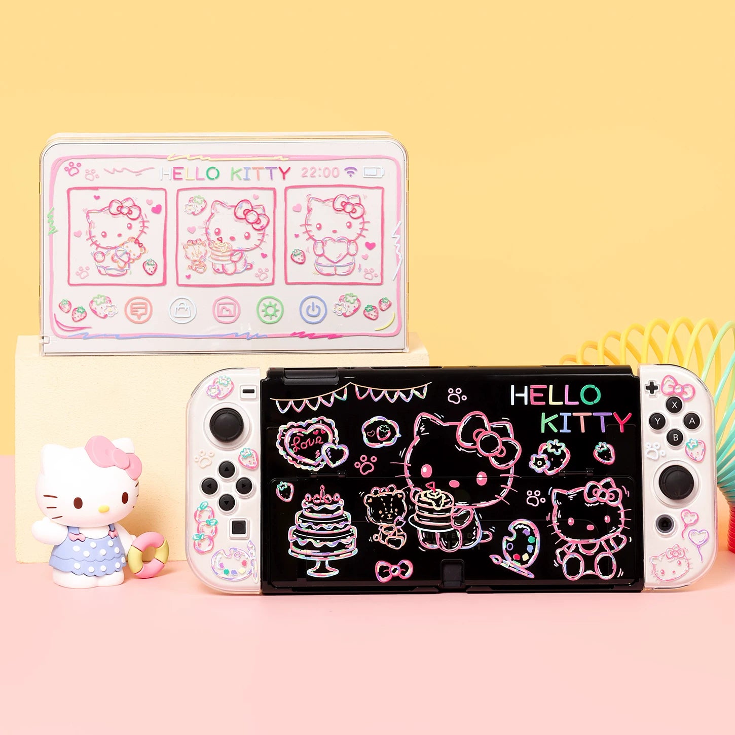 SWITCH OLED qoruyucu qutu qraffiti pişik pişiyi sevimli ağ sərt qabıqlı Switch2 qoruyucu qutu baza qutusu