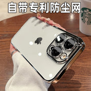 Apple 17 Promax cib telefonu üçün uyğun toz keçirməyən şəbəkə 15 şəffaf ultra nazik iPhone 16 pro yeni model 14 hər şey daxil elektrokaplama 13 qoruyucu örtük 11 PM obyektiv filmi 12 məşhur çılpaq metal hiss ilə gəlir