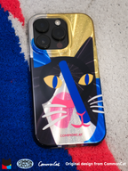 "Cat Delian" IMD İkiqat Qatlı MagSafe Maqnitli Parlaq CommonCat Designer Orijinal Cat Art iPhone 16 Pro Max Telefon Çantası - Niş və Şirin