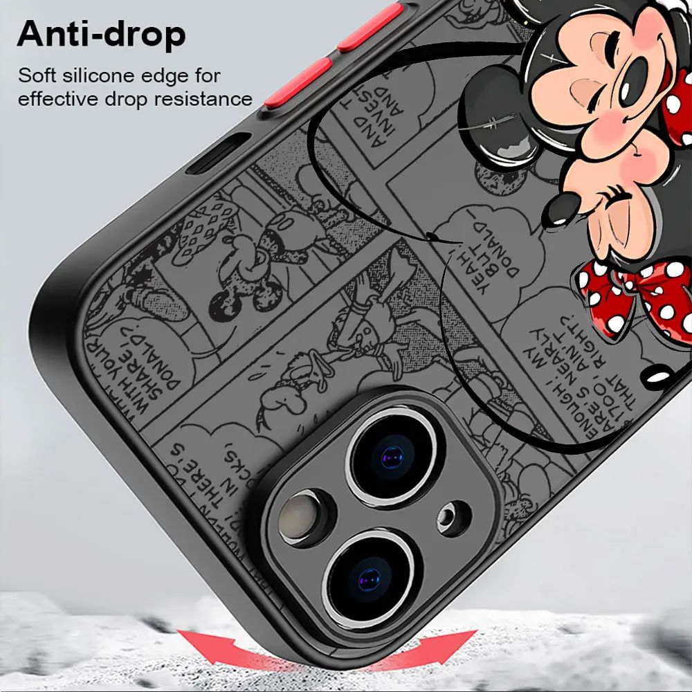 iPhone 15 Pro Max 13 14 üçün Mickey Minnie Mouse Telefon Qabı