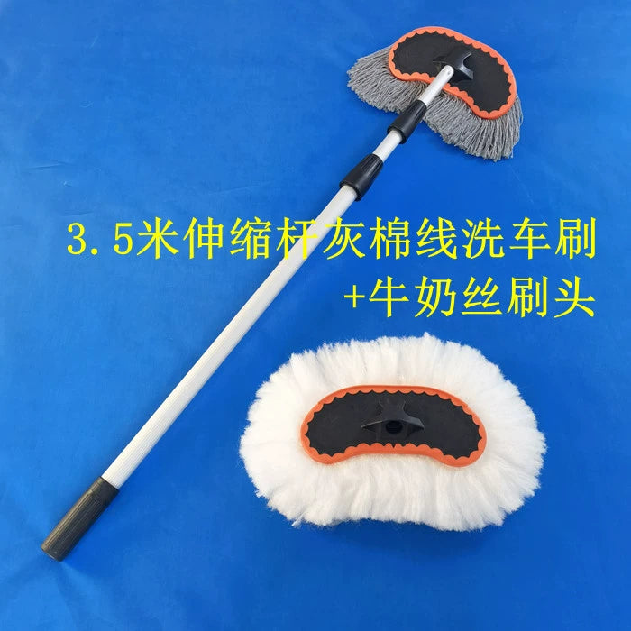Uzun Alüminium Alaşımlı Genişləndirici Bağlantı Avtomobil Yuma Fırçası Yumşaq Yun Pambıq İpli Fantastik Mopping Aləti Avtomobil Tozlayıcı Mum Fırçası Baş Süd İpək Avtomobil Fırçası