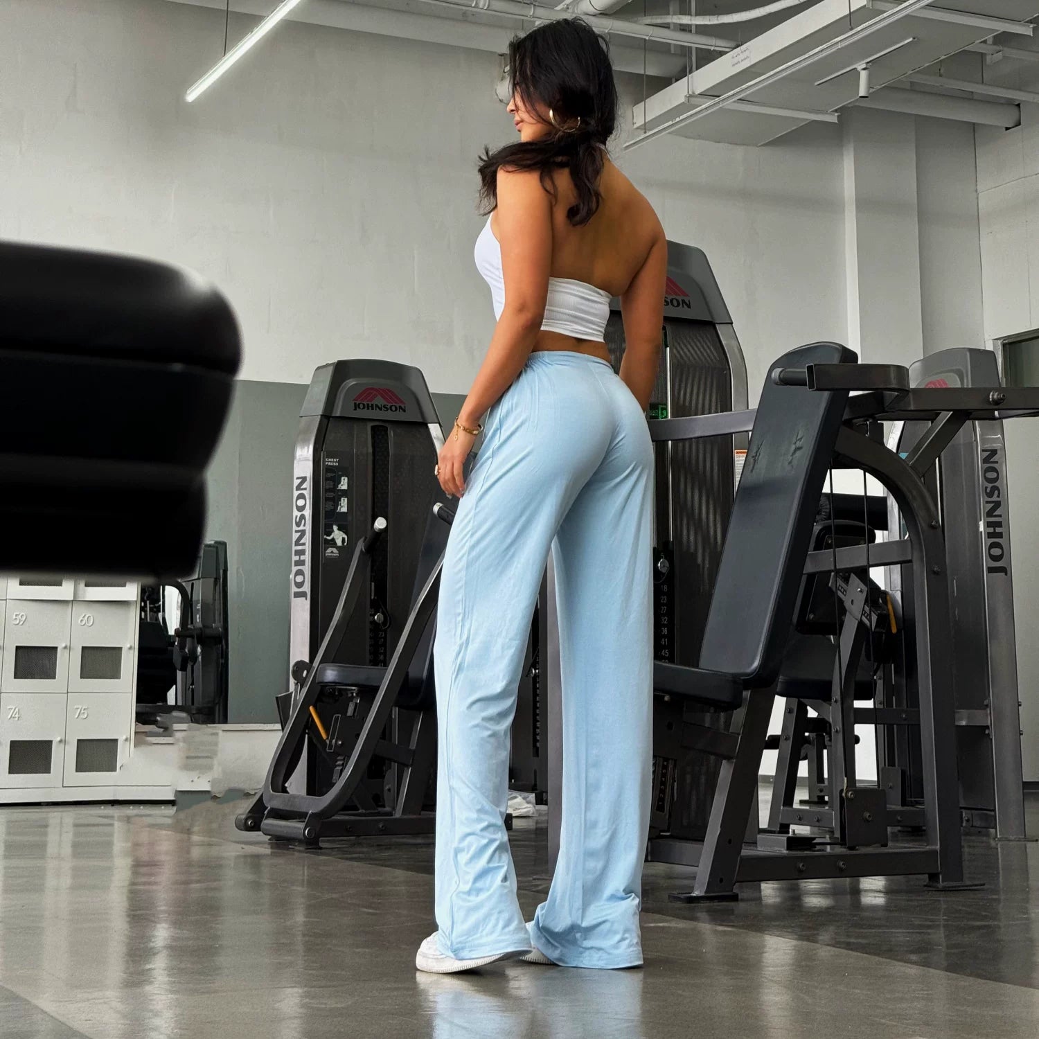 Latte Girl Fermuarlı Super Rahat Örtük Fitness Yoga Pilates İdman Şalvarları Pure Desire Kiçik Bel Düz Qadın