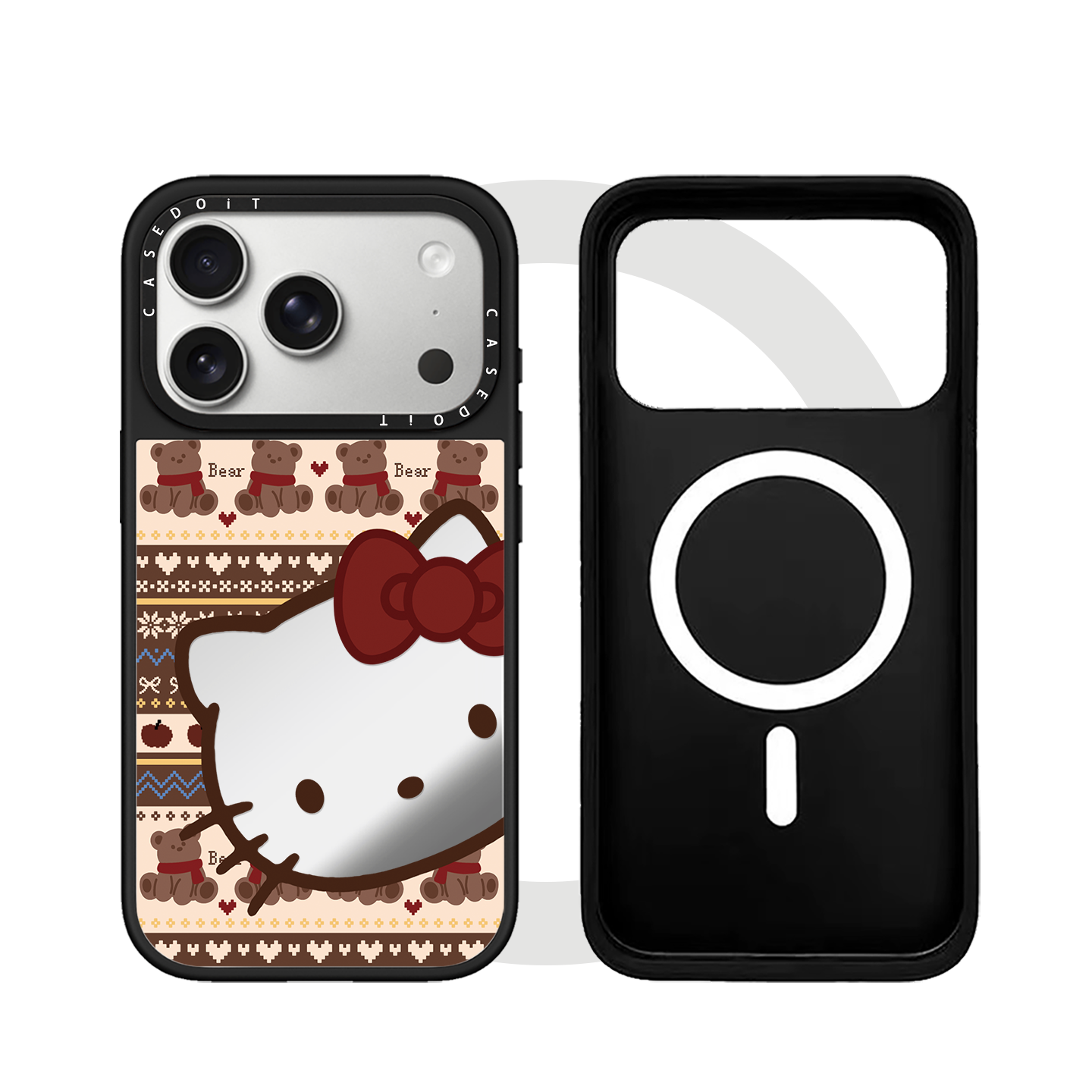 C markası ilə əməkdaşlıq edən MagSafe maqnit Fair Isle Kitty iPhone 17, 16 Pro Max, Apple 15 Pro güzgü örtüyü, 14 Plus qoruyucu korpus, 13 cizgi filmi üslubunda, 12 Yapon və Koreya üslubunda Air qadın korpusu.