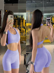 Halterneck gözəl arxa idman büstqalter fitness şaftalı butt lift Pilates push-up yoqa jilet idman bra