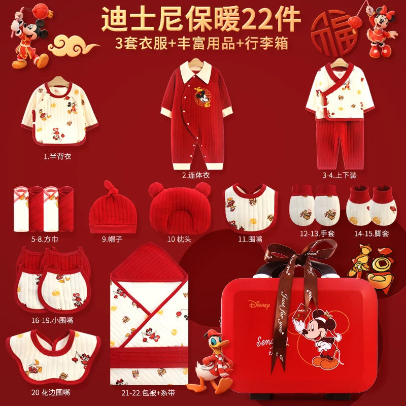 Disney təmiz pambıqdan hazırlanmış payız və qış üçün hədiyyə geyim dəsti, yeni doğulmuş körpələr, körpələr və bir aydan yuxarı körpələr üçün.