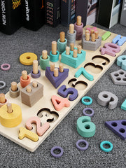 Körpələr üçün Montessori oyuncağı, rəqəm tapmacası, tikinti blokları, erkən təhsil, intellektual inkişaf, beyin stimullaşdırılması, 1-2 yaşlı oğlan və qızlar