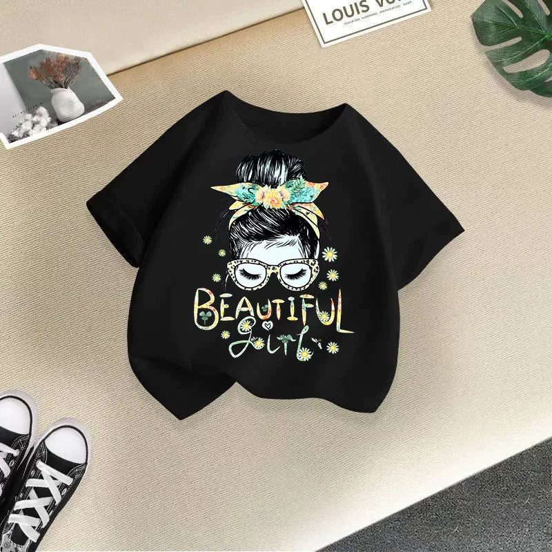 tshirt T Shirt dəbli körpə uşaq geyimləri qız qızlar üçün köynək