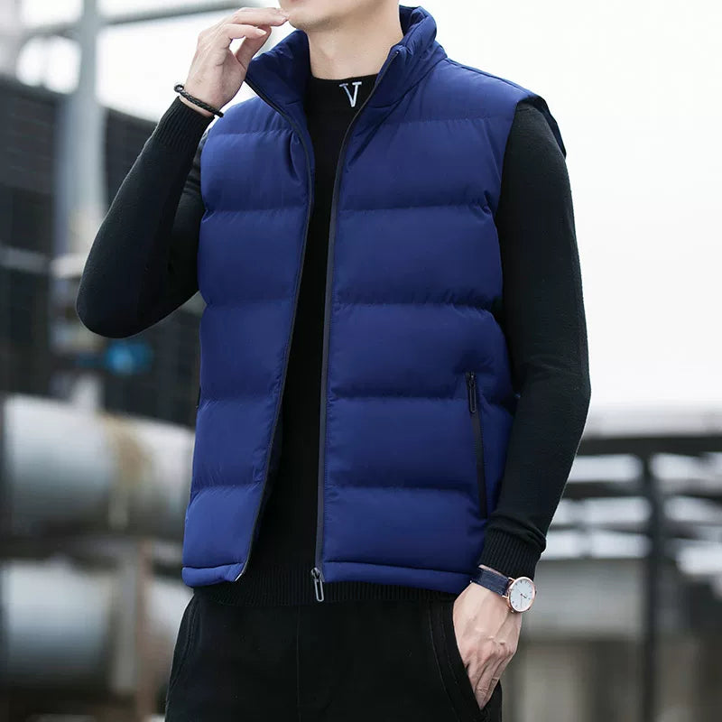Paul's Kişilər üçün Yüksək Yaxalı Pambıq Jilet, Koreya üslubunda, Çoxfunksiyalı, Dəbli, Trendli, İsti, Payız və Qış Üst Geyimləri