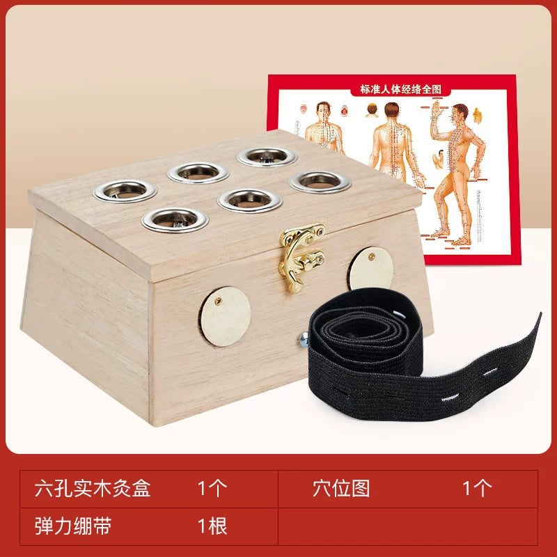Bərk ağacdan yaxa qutusu, portativ moxibustion məişət moxa çubuq qutusu, taxta sabit sütunlu fumiqasiya cihazı, bütün bədən üçün universal moxibustion cihazı