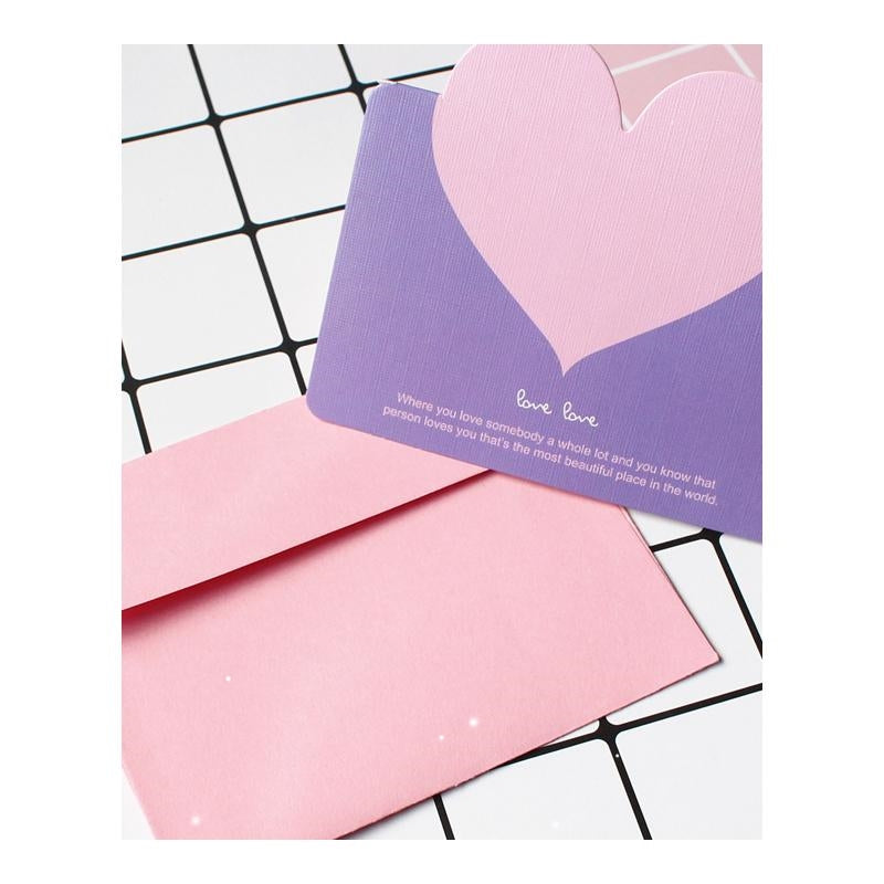 Love message card, Valentine's Day greeting cards, heart-shaped folded message card