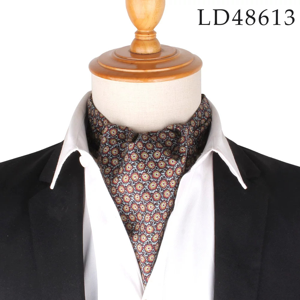New Flora Men's Cashew Tie Wedding Formal Cravat Ascot Scrunc