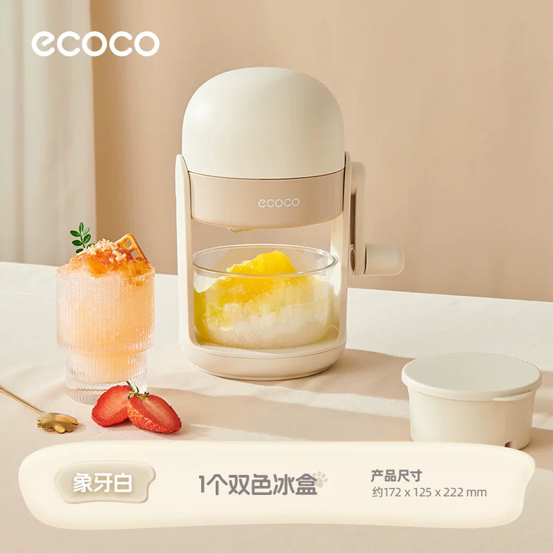 Ecoco manual qırxılmış buz maşını məişət kiçik dolu buz maşını fasiləsiz smoothie maşını əl ilə əyilmiş buz maşını tövlə tövləsi elektrik şəbəkəsindən çıxarılıb