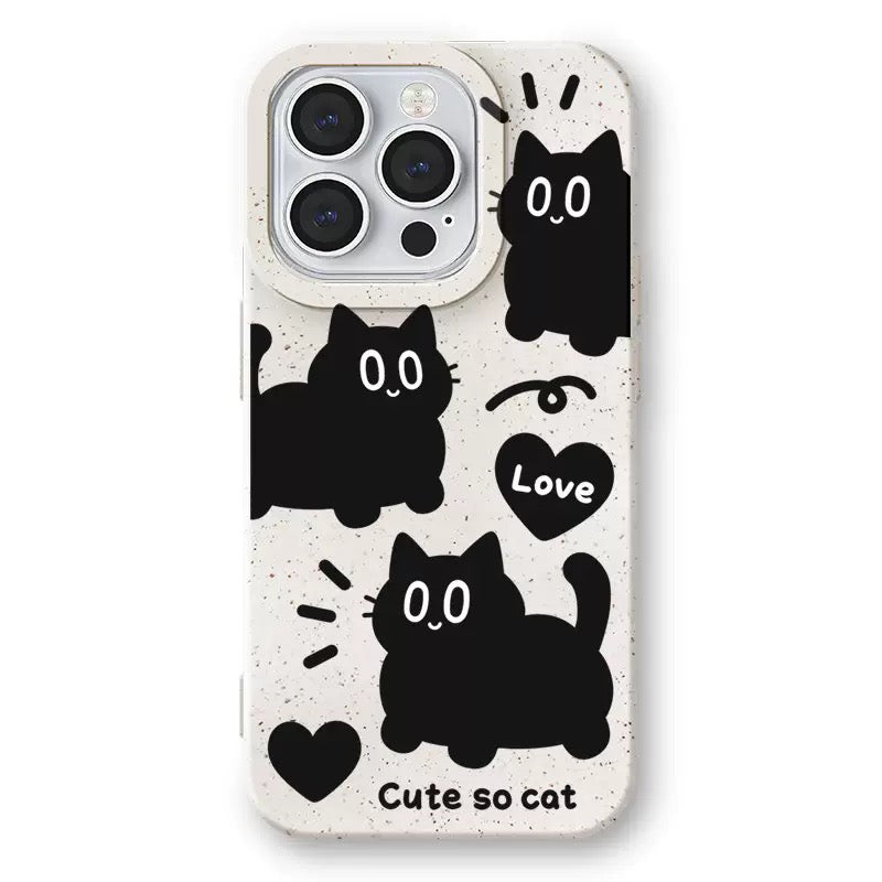 Apple Three Kittens 16 Pro Max Wheat 14 Cartoon Phone 13 Pro Cute 12 Pro New Phone Case 15 Pro Chain