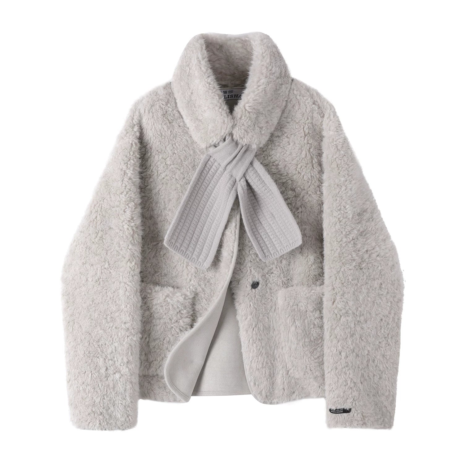 Cholisa-nın qadınlar üçün unikal və gözəl qış erkən paltosu, qalın, isti, Koreya üslubunda quzu yunundan və xəzdən hazırlanmışdır.