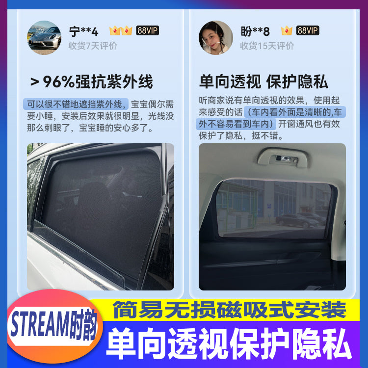 Suitable for Honda STREAM sunshades RN6, RN8 and RN1/2/3 (transparent blinds).