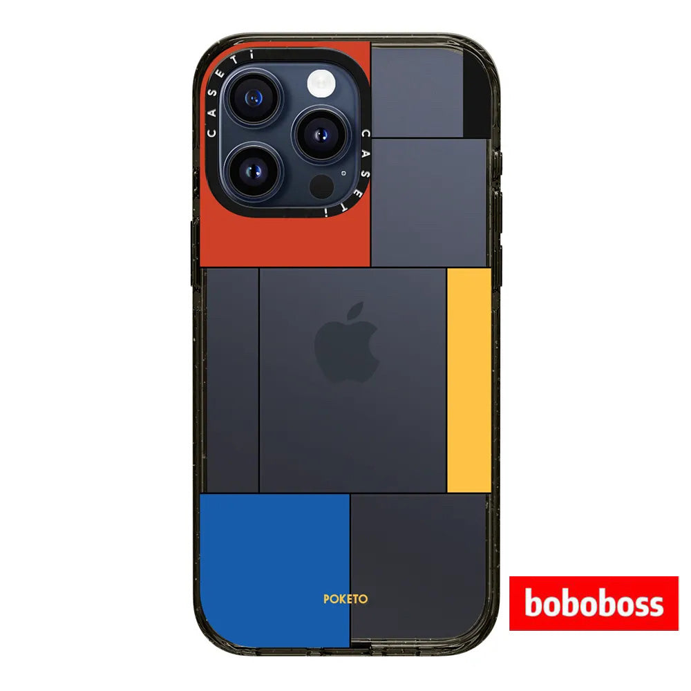 Zavoddan birbaşa! Rəssam əməkdaşlığı, iPhone 17/16/15/14/13/Plus/Pro/Max üçün Mondrian stilində MagSafe maqnit korpusu, düşməyə davamlı şəffaf telefon korpusu.