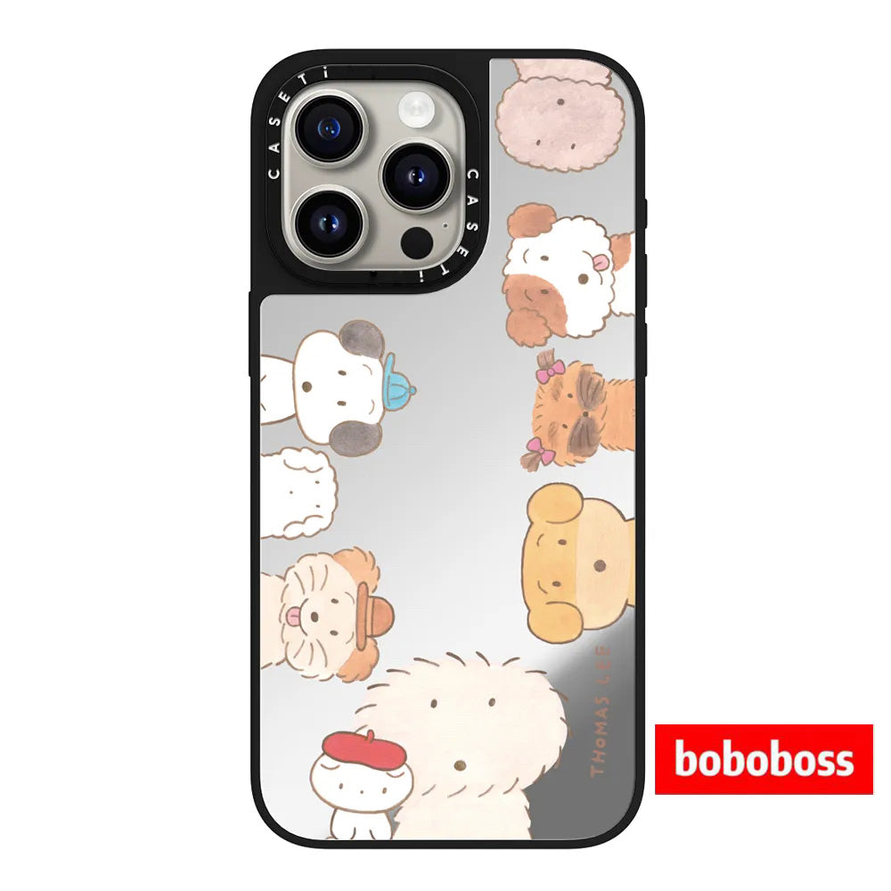 Orijinal zavod korpusu! iPhone 17/16/15/14/Plus/Pro/Max üçün MagSafe "Puppy Wakes You Up" qoruyucu korpusu, zərbəyə davamlı, maqnit, güzgülü telefon korpusu qadınlar üçün.