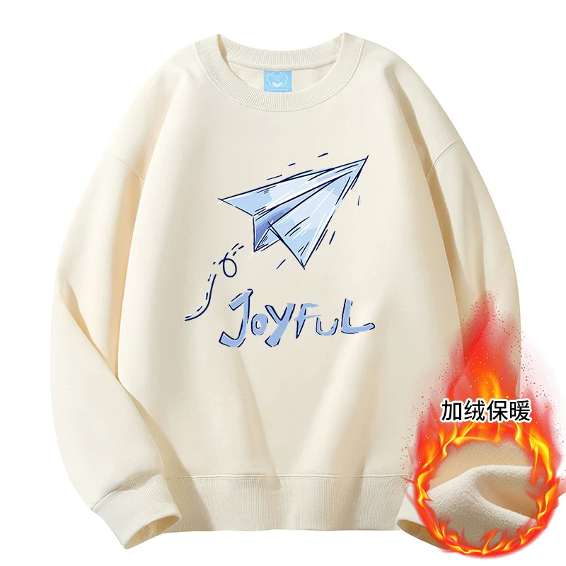 GLM Kişi və Qadınlar üçün Yun Astarlı Dəyirmi Yaxalı Sviter, Payız/Qış İstiliyi, Ağır Çəkili Stil, Amerika Boş Forması, Dəbli Brend Əsas Qat, Kişi Geyimləri