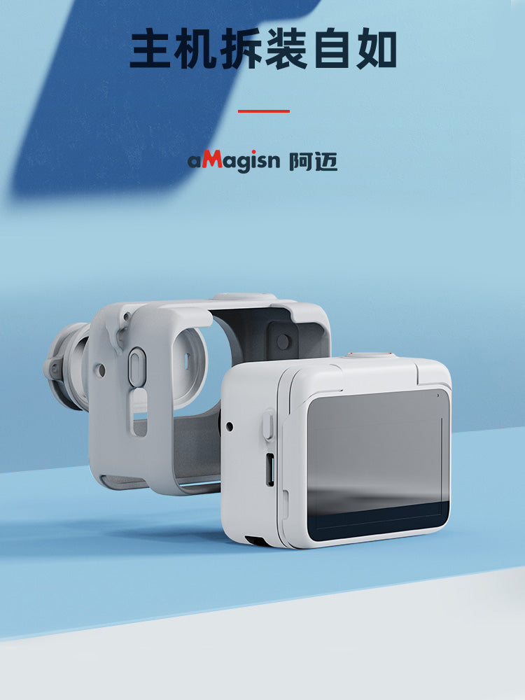 Amai kölgə daşına uyğunlaşır GO3S silikon korpus Insta360 go3/3S qoruyucu qapaq Baş barmaq kamerası qoruyucu örtük düşmə əleyhinə qabıq qoruyucu aksesuarlar çevirmə silikon kölgə daşına təsir etmir go3S aksesuarları