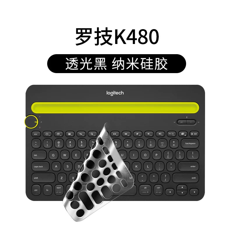 Logitech k380 klaviatura filmi üçün uyğundur K480 qoruyucu film K580 Bluetooth simsiz klaviatura MK470 xüsusi masaüstü kompüter tam əhatə edən silikon şəffaf film toz örtüyü suya davamlı örtük