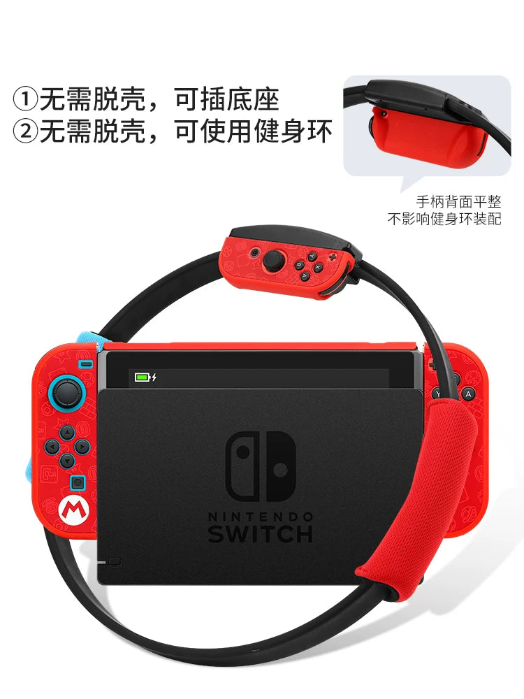 BijiBite açarı saxlama çantası Nintendo ns üçün uyğun olan Mario qoruyucu qabıq tutacaq qapağı, keçidli sərt qabıqlı kommutator kaset qutusu oled silikon kart qutusu tam aksesuar dəsti