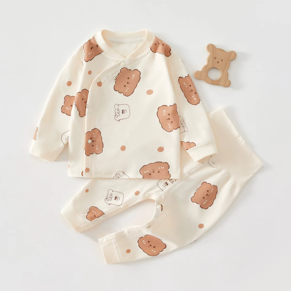 Körpə və yeniyetmələr üçün erkən payız geyimləri, oğlan və qızlar üçün A sinif təmiz pambıqdan yüksək belli pijamalar dəsti