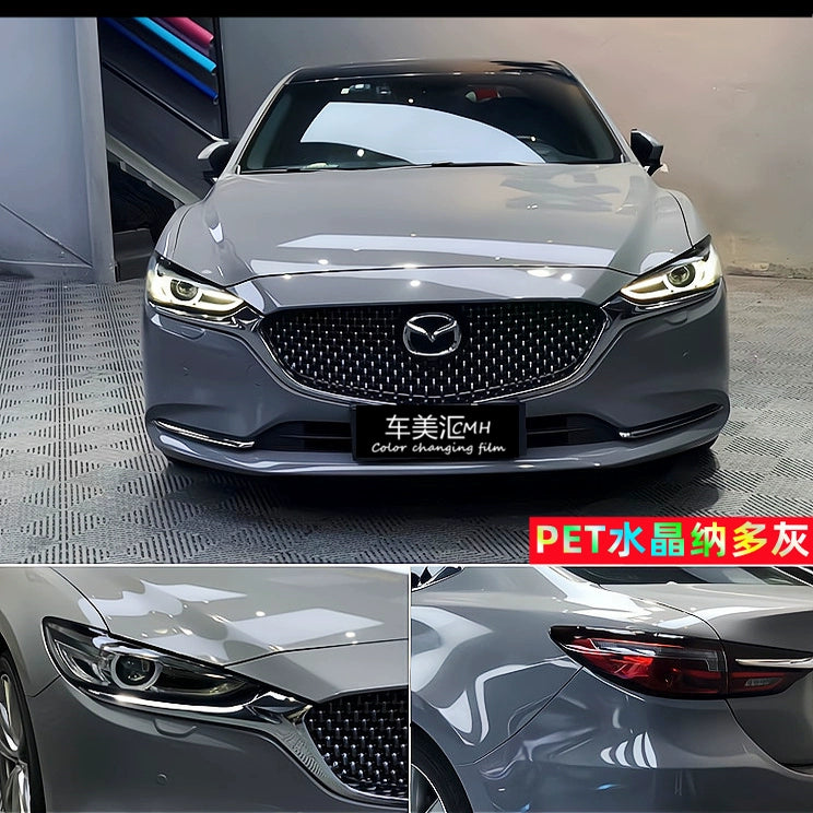 Pethuayue Pudra Rəng Dəyişən Film Tam Avtomobil Qapağı Fantaziya Vulkanik Kül Avtomobil Filmi Rəng Dəyişən Parlaq Qara Tpu Görünməz Avtomobil Filmi