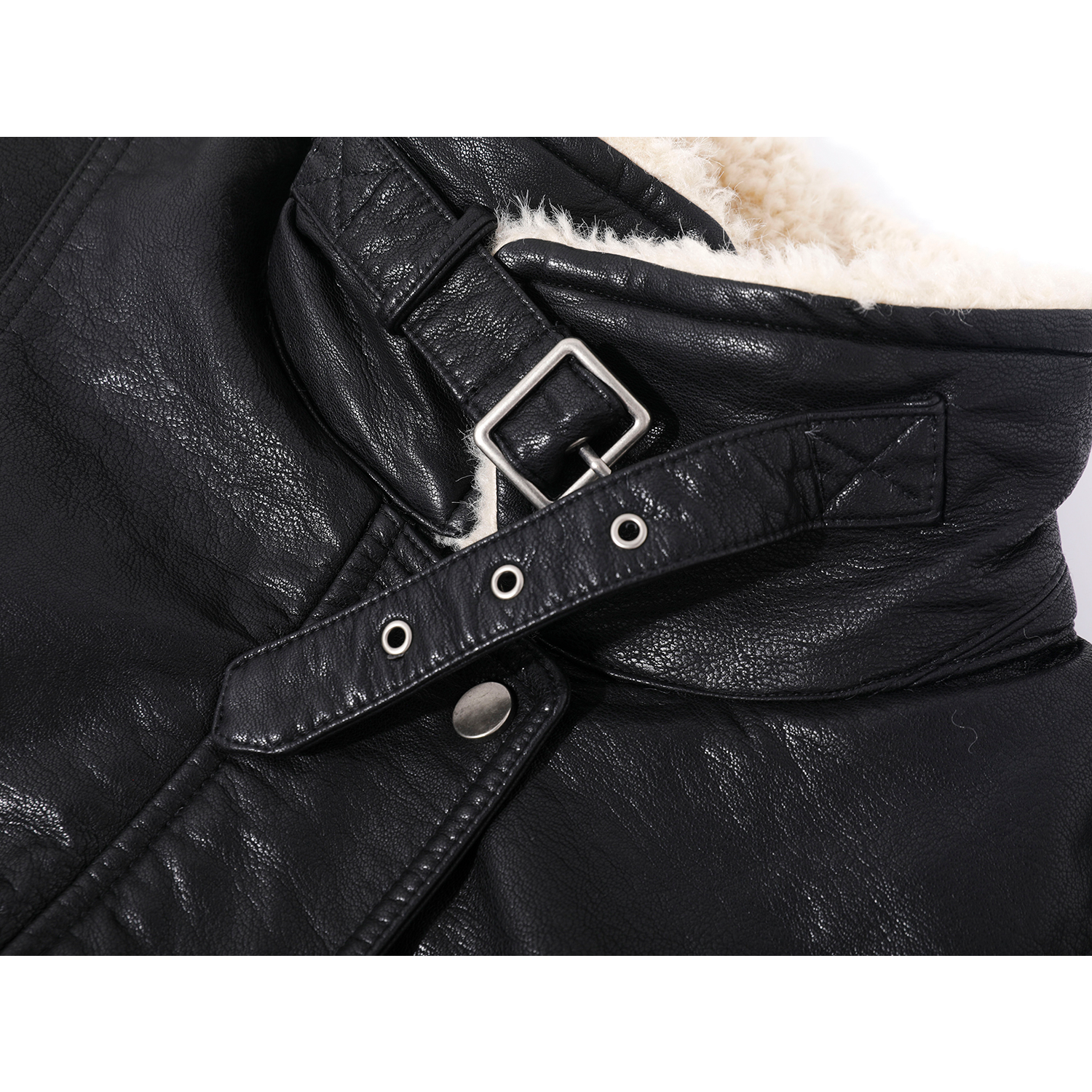 Cholisa Qadınlar üçün Yun Astarlı Qalın Dəri Gödəkçə, 2025 Payız/Qış Yeni Modeli, Quzu Yunlu Patchwork İsti Motosiklet Gödəkçəsi