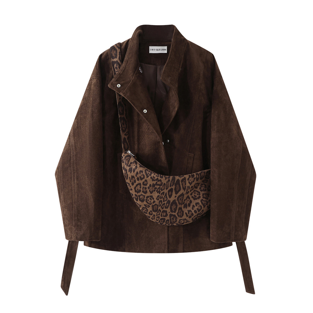 Cholisa Orta Uzunluqlu Zamşa Payız Paltosu 2026 Yeni Qadınlar üçün Məşhur Retro Stil Gödəkçə