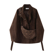 Cholisa Orta Uzunluqlu Zamşa Payız Paltosu 2026 Yeni Qadınlar üçün Məşhur Retro Stil Gödəkçə