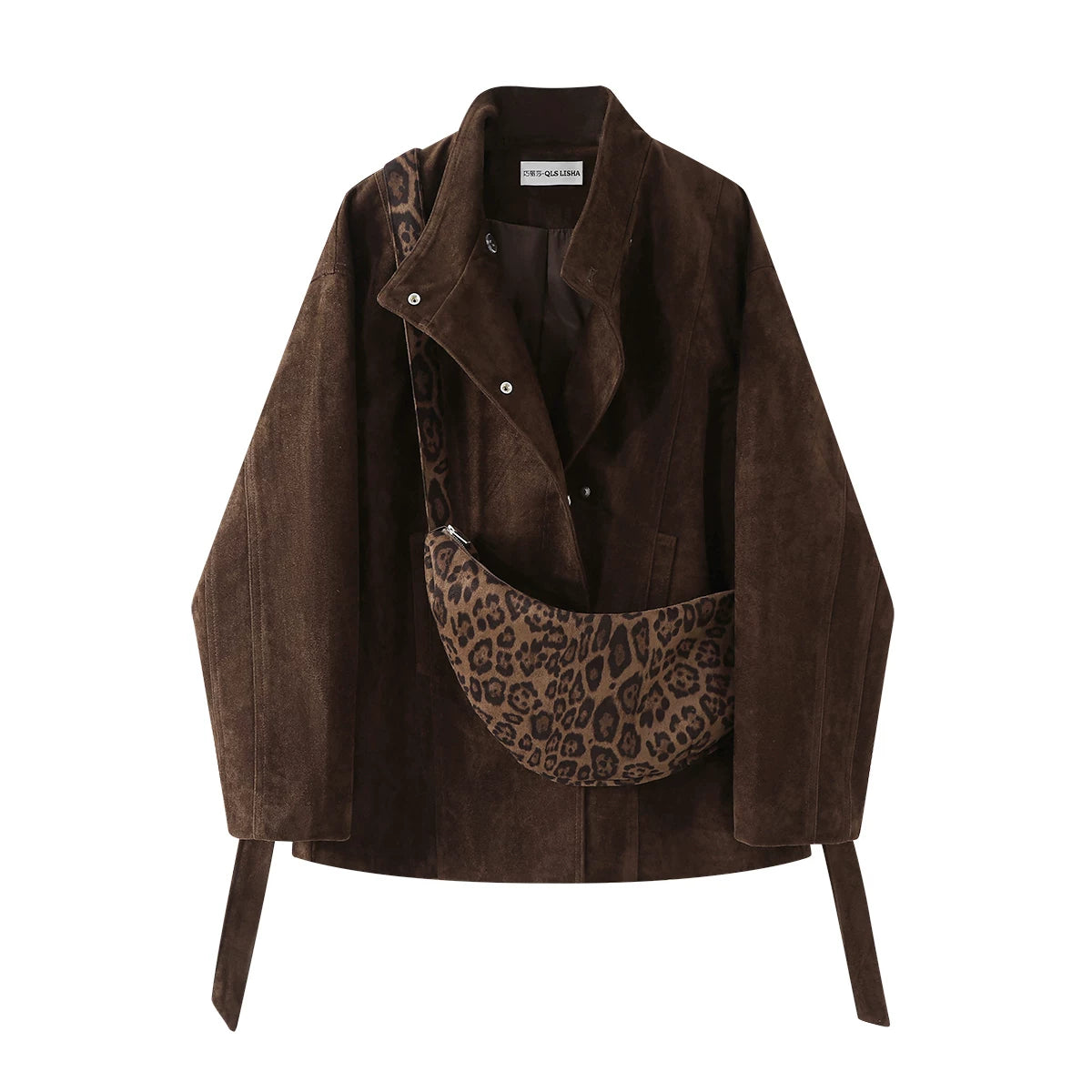 Cholisa Orta Uzunluqlu Zamşa Payız Paltosu 2026 Yeni Qadınlar üçün Məşhur Retro Stil Gödəkçə