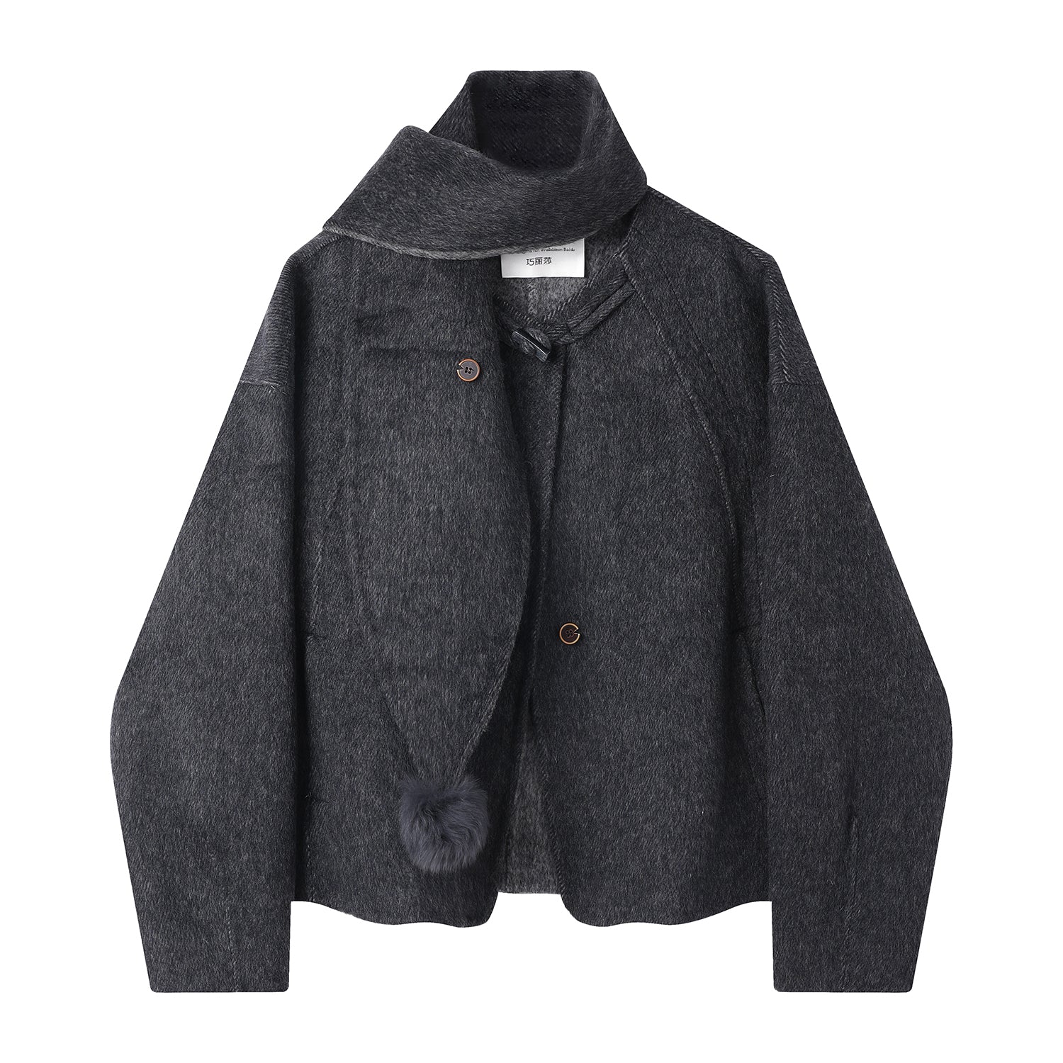 Chola Lisa Qadınlar üçün Yüksək Uclu İkitərəfli Yun Palto, Payız və Qış, Qısa, Qalın, Super Gözəl, Unikal və Gözəl Yun Palto