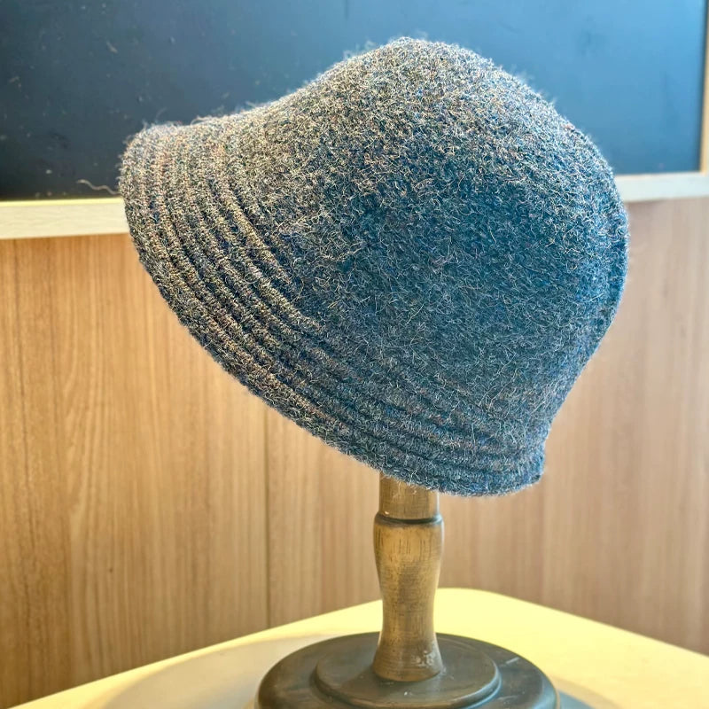 2025 New Autumn/Winter Korean Style Fashionable Multifunctional Layered Warm Fisherman Hat, Daily Simple Knitted Bucket Hat for Women