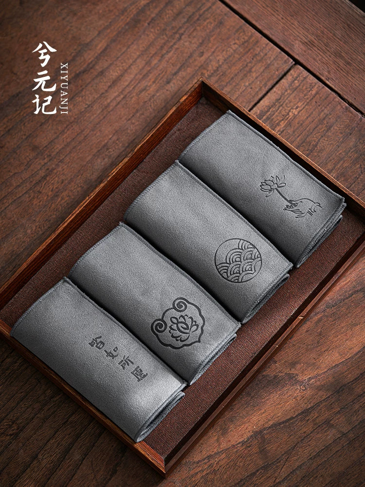 Xiyuanji ikitərəfli çay dəsmal, yüksək səviyyəli çay dəsmal, uducu çay dəsti dəsmal, sehpa, çay süfrəsi, latta, çay süfrəsi aksesuarları