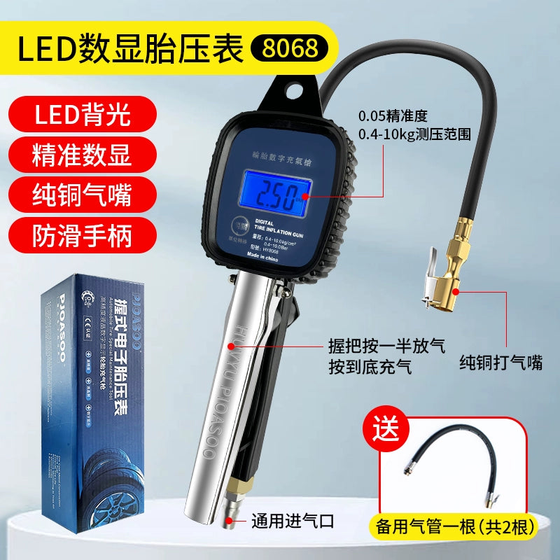 Təkər təzyiqi ölçən yüksək dəqiqlikli rəqəmsal rəqəmsal displey monitor, təkərlə şişirilən nozzle hava nasosu avtomobil üçün xüsusi barometr