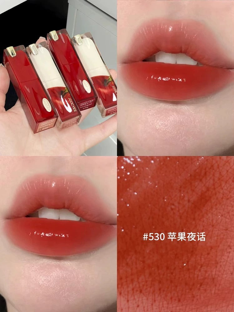 joocyee Fermentləşdirilmiş Kristal Jelly Dodaq Boyası 531 Pink Power Jiaose Christmas Apple Məhdud Buraxılış Payız/Qış Dodaq Parıldadıcısı 530