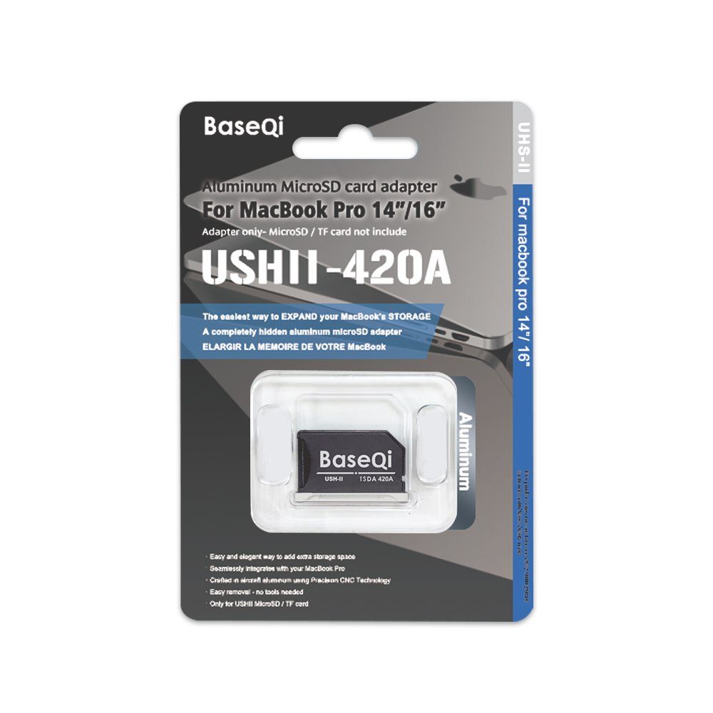 BaseQi Apple MacBookPro 2021/2022 seriyası alüminium ərintisi Shenyin adapter kartı microSD kart sahibi