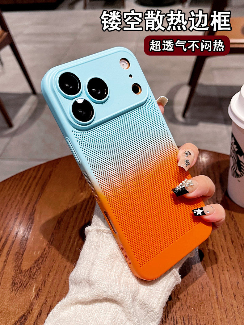 Apple 17promax mobil telefon qutusu, yeni gradient istilik yayılması, iPhone17pro lens, hər şey daxil, ultra nazik və nəfəs ala bilən kişi və qadınlar üçün 16 düşmə əleyhinə qoruyucu örtük, hava, yüksək səviyyəli, sadə, 15 yumşaq Plus Yang üçün uyğundur