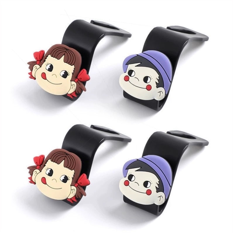 Avtomobil Oturacağı Arxa Arxa Qarmaq Cizgi filmi Sevimli Oturacaq Arxa Qarmaq Çoxfunksiyalı Avtomobil Daxili Dekorasiya Kiçik Qarmaq Yaradıcı