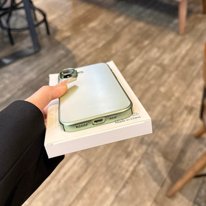 Yaşıl adaçayı ilə yaxşı birləşir! ! iPhone17 mobil telefon qutusu üçün uyğundur, yeni yüngül və şaxtalı elektrokaplama Apple 17 tutqun şəffaf sadə çərçivə, yüksək səviyyəli düşməyə qarşı kişilər və qadınlar üçün sərt çanta