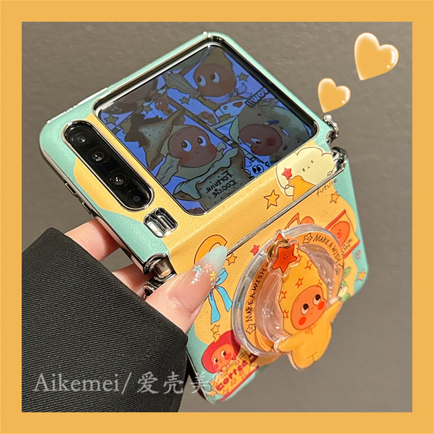 Huawei purax qatlanan ekran cib telefonu qabı pocket2 üçün uyğundur sevimli cizgi filmi kənar ulduz oğlan maqnit braketi Xiaomi MIXFlip2 zəncir lenti Samsung Zflip765 mil qoruyucu qadın modeli