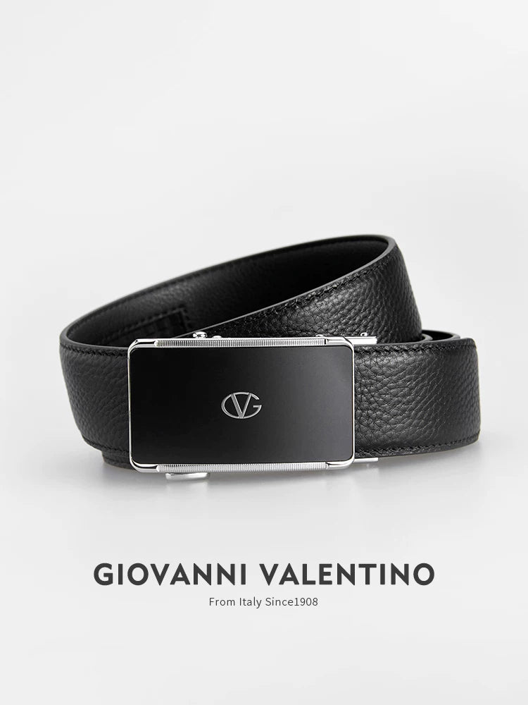 Giovanni Valentino 2024 High Quality Cow Leather Belt for Men, New Style, Alloy Automatic Buckle Genuine Leather Belt